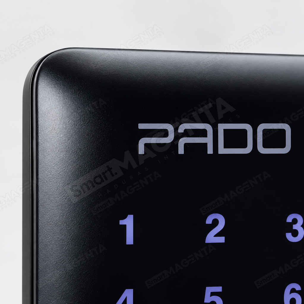 Fechadura Digital Pado FDE300w: textura e acabamento