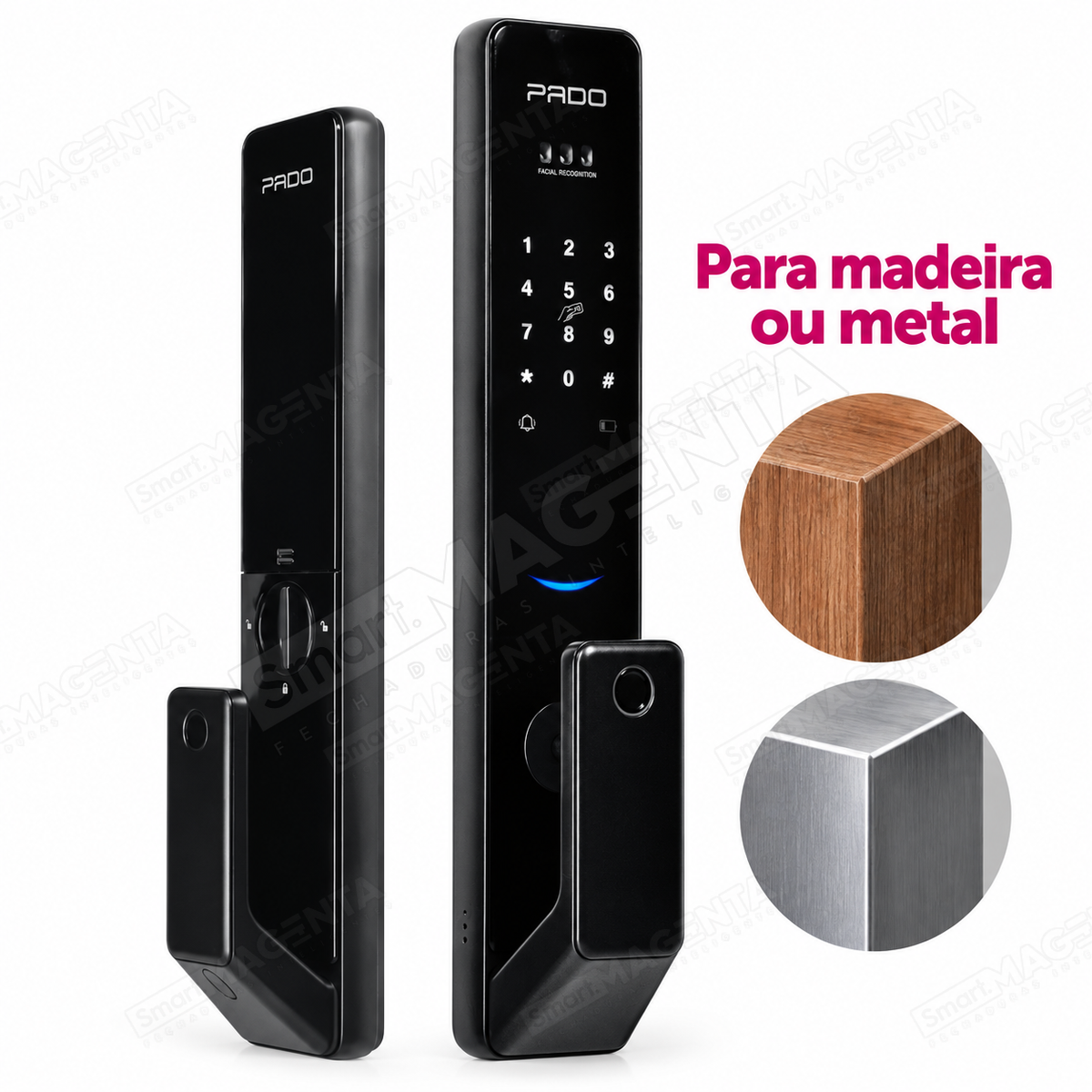 Fechadura Digital Pado FDE800 Vision: materiais da porta