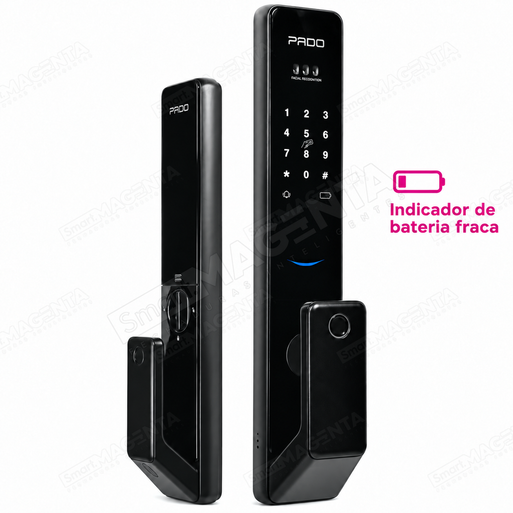 Fechadura Digital Pado FDE800 Vision: aviso de bateria fraca