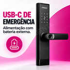Kit Fechadura Digital Pado FDE250 + Gateway G2: USB-C emergência