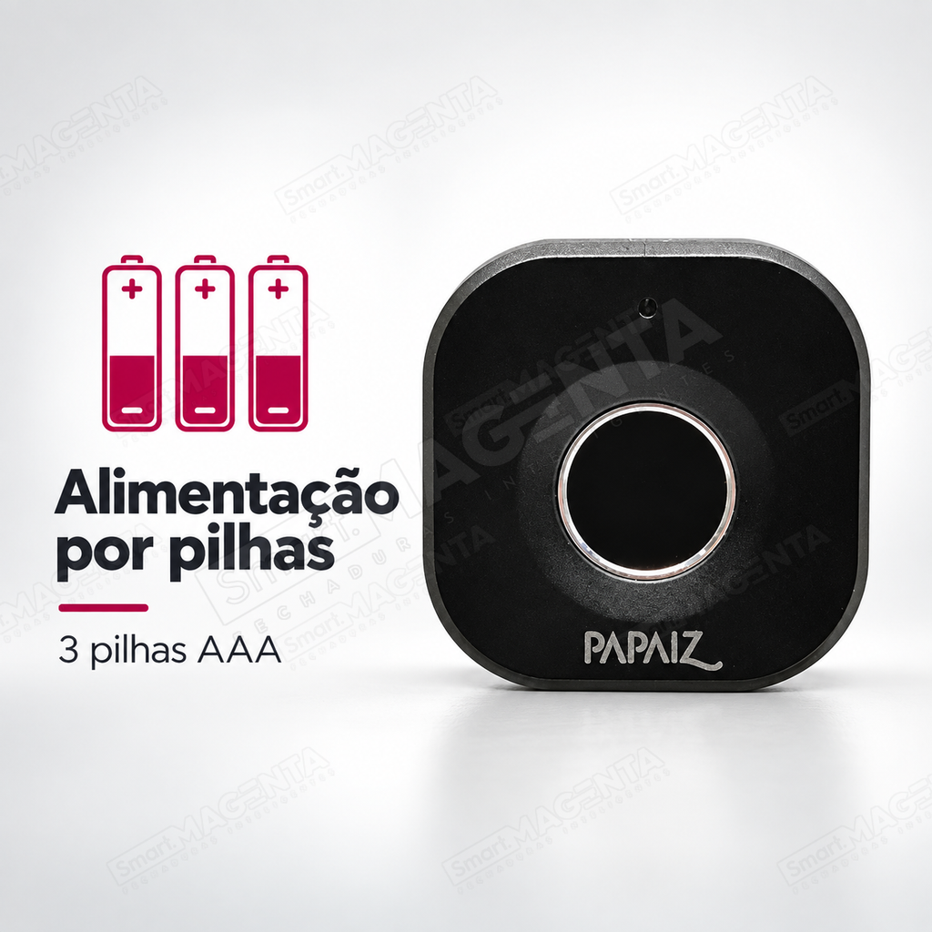 Fechadura Digital Papaiz 1001 para Móveis: alimentação por pilhas