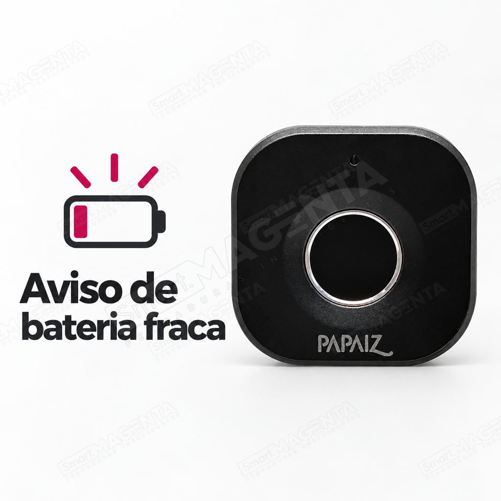Fechadura Digital Papaiz 1001 para Móveis: aviso de bateria fraca