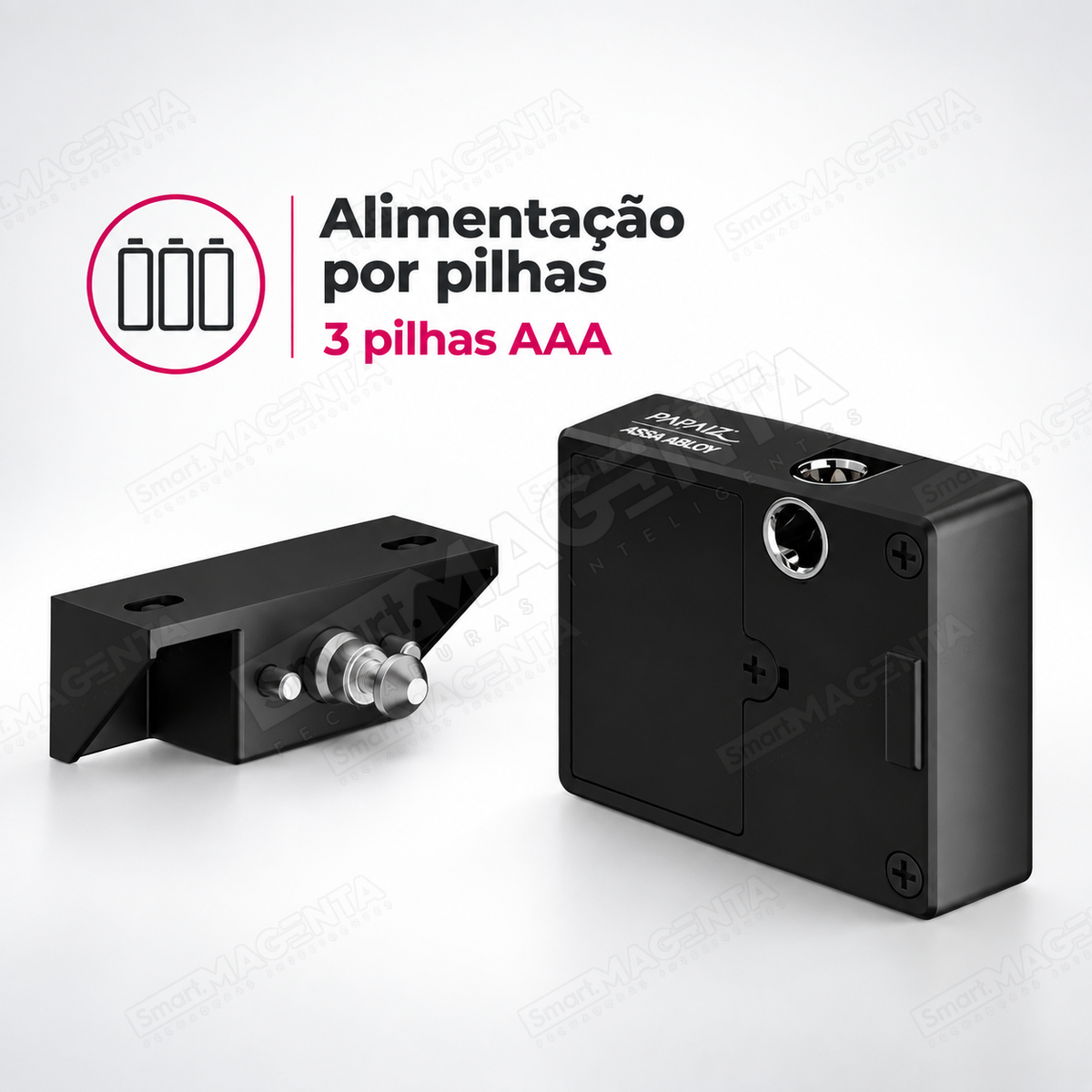 Fechadura Digital Papaiz 1002 para Móveis: alimentação por pilhas