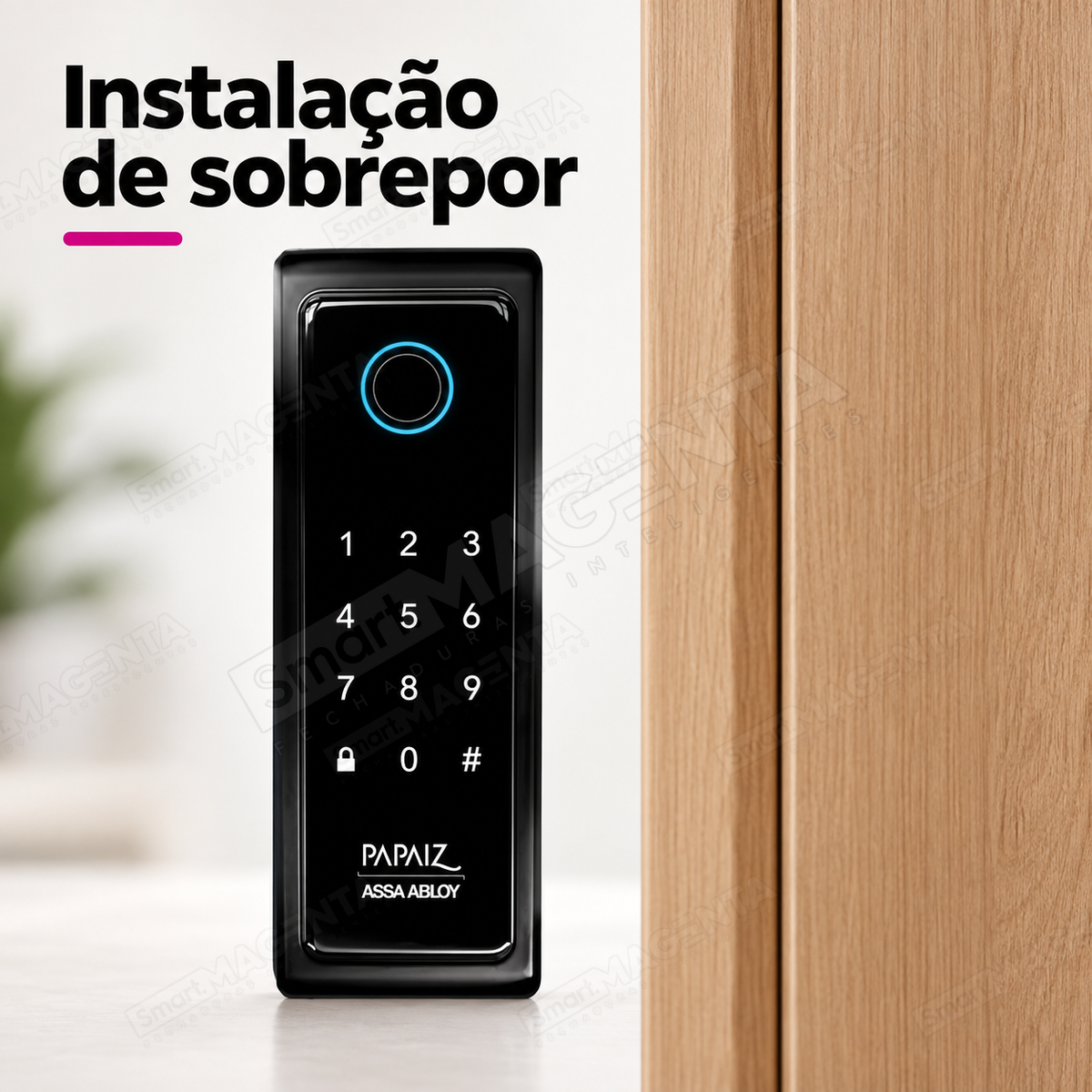 Fechadura Digital Papaiz SL140 B: instalacao de sobrepor