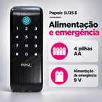 Fechadura Digital Papaiz SL125 B: alimentação emergência