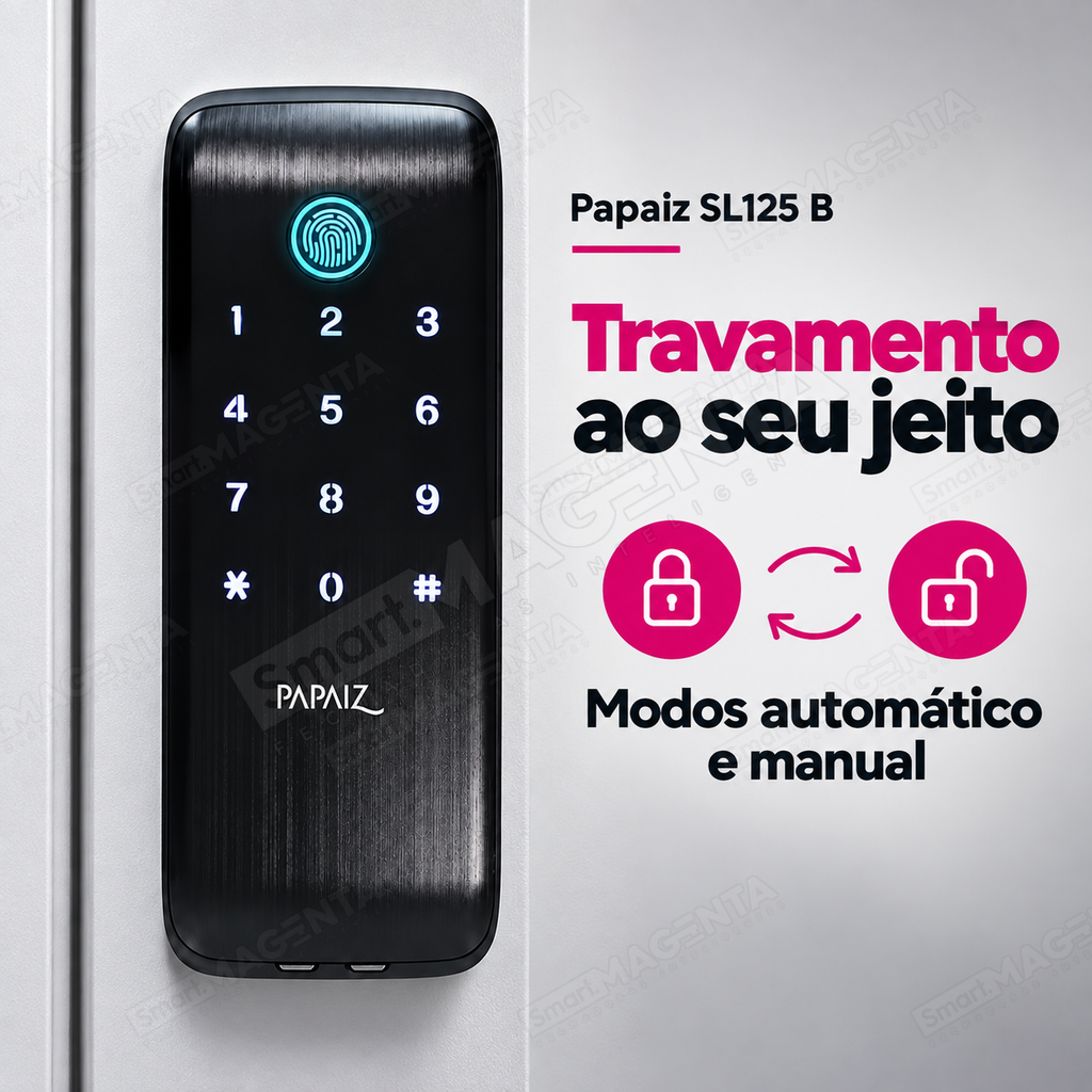 Fechadura Digital Papaiz SL125 B: travamento