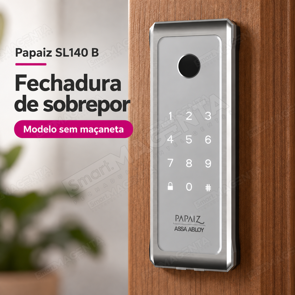 Fechadura Digital Papaiz SL140 B: sobrepor sem maçaneta