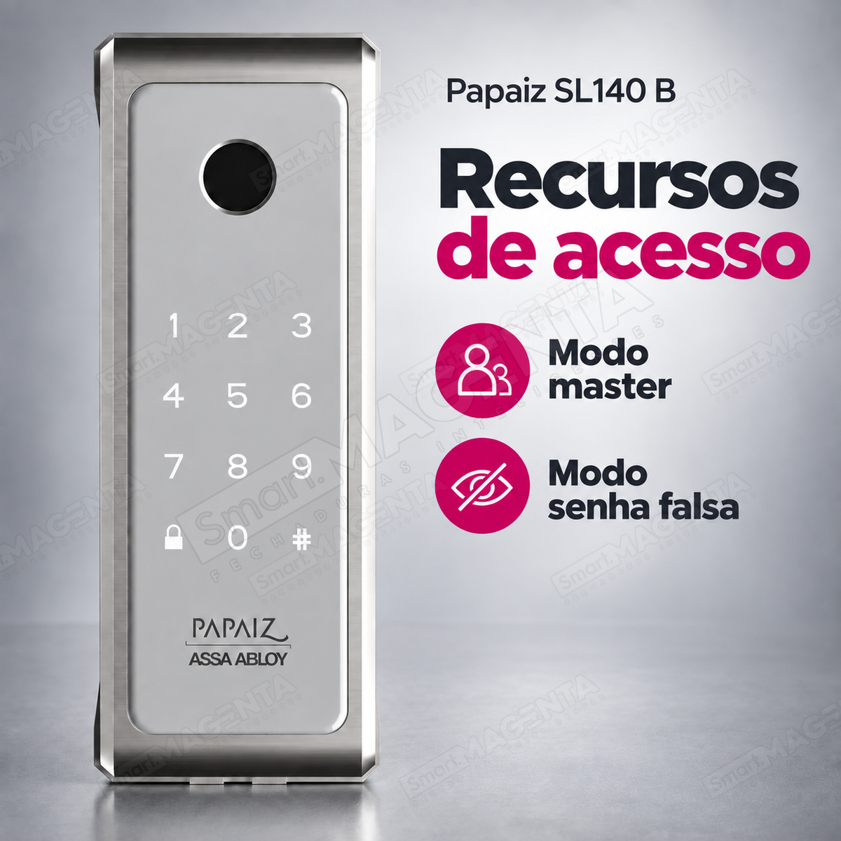 Fechadura Digital Papaiz SL140 B: senha falsa master
