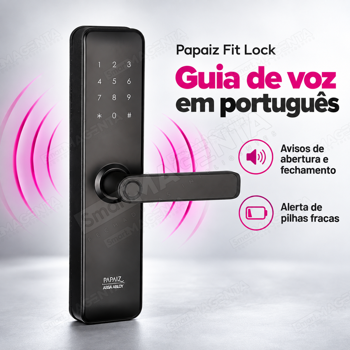 Fechadura Digital Papaiz Fit Lock: guia de voz