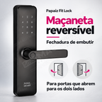 Fechadura Digital Papaiz Fit Lock: maçaneta reversível