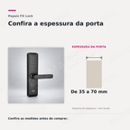 Fechadura Digital Papaiz Fit Lock: espessura de porta