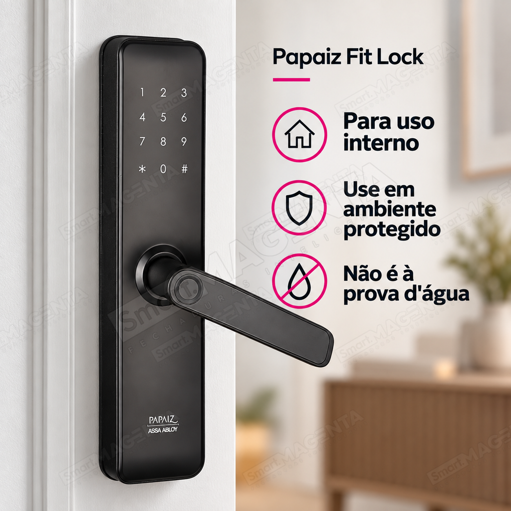 Fechadura Digital Papaiz Fit Lock: uso interno