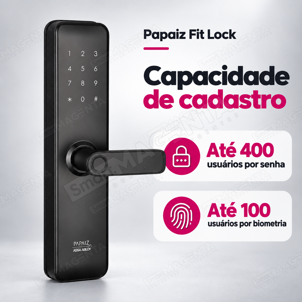 Fechadura Digital Papaiz Fit Lock: capacidade de usuários