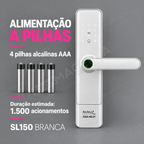 Fechadura Digital Papaiz SL150 Branca: alimentação