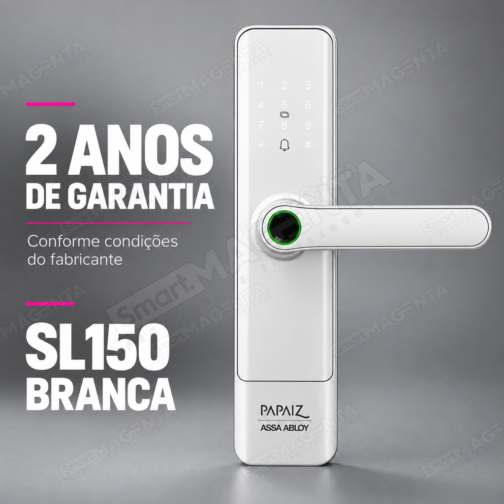 Fechadura Digital Papaiz SL150 Branca: garantia
