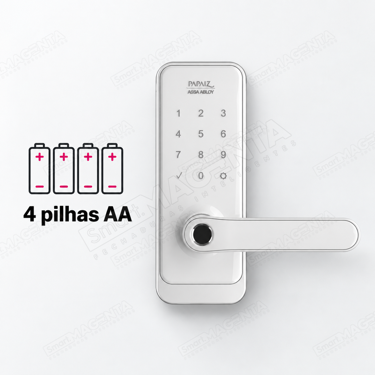 Fechadura Digital Papaiz SL205: alimentação por pilhas