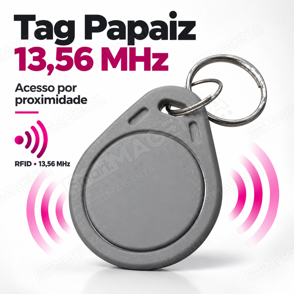 Tag Papaiz 13.56MHz Cinza Fechadura Digital: acesso por proximidade