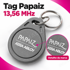 Tag Papaiz 13.56MHz Cinza Fechadura Digital: detalhe da marca