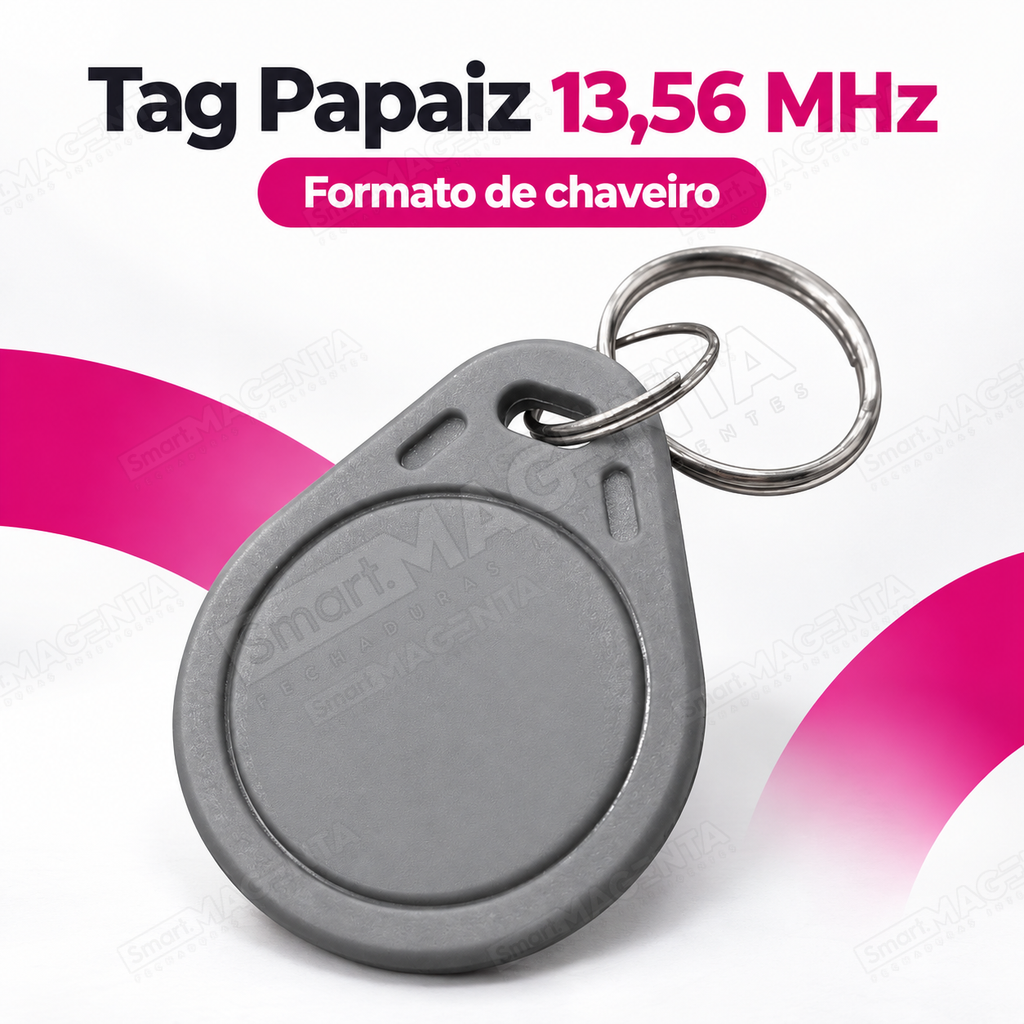 Tag Papaiz 13.56MHz Cinza Fechadura Digital: formato de chaveiro