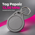 Tag Papaiz 13.56MHz Cinza Fechadura Digital: acabamento cinza