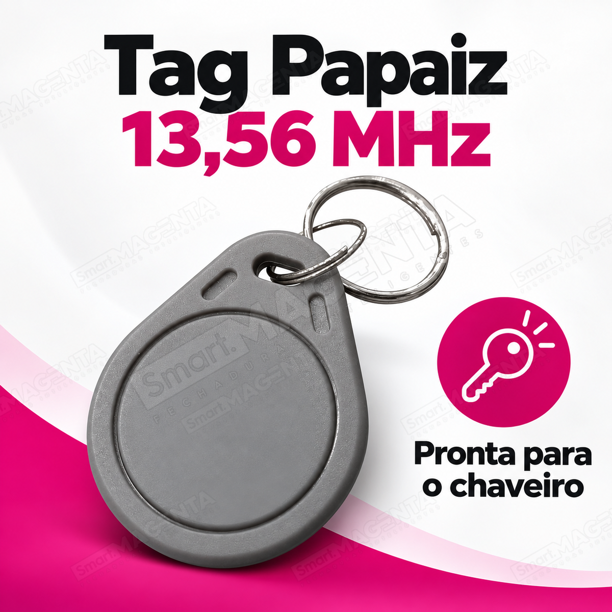 Tag Papaiz 13.56MHz Cinza Fechadura Digital: pronta para o chaveiro