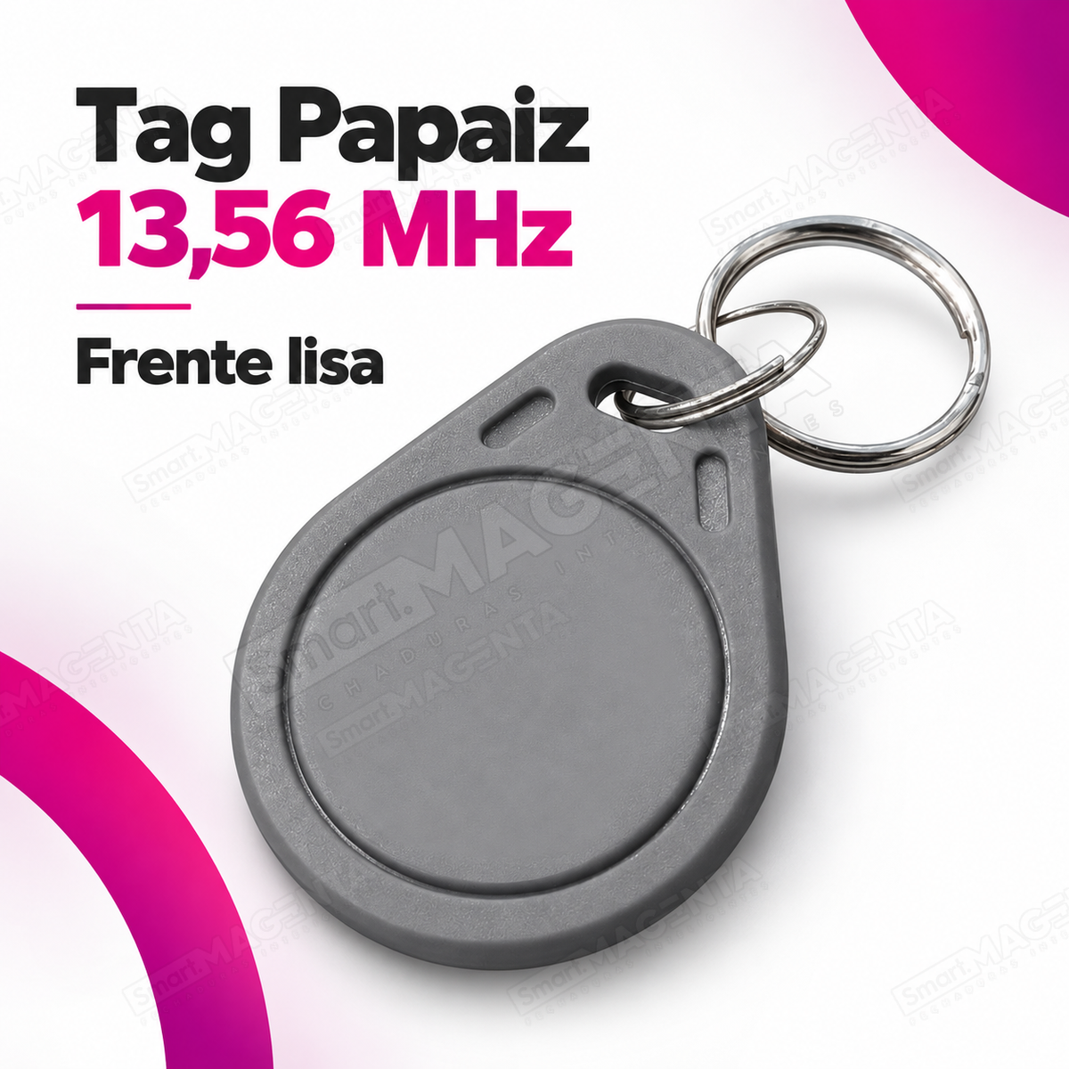 Tag Papaiz 13.56MHz Cinza Fechadura Digital: frente lisa