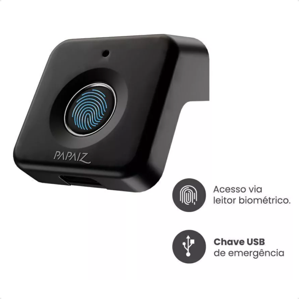 Fechadura Digital para Móveis PPZ 1005 com Biometria e Chave E-Key de Emergência — foto 4