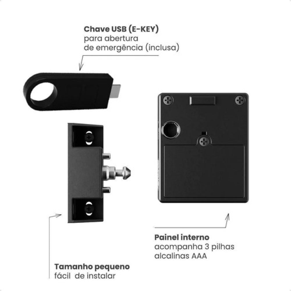 Fechadura Eletrônica Invisível para Móveis Papaiz 1002 — foto 6