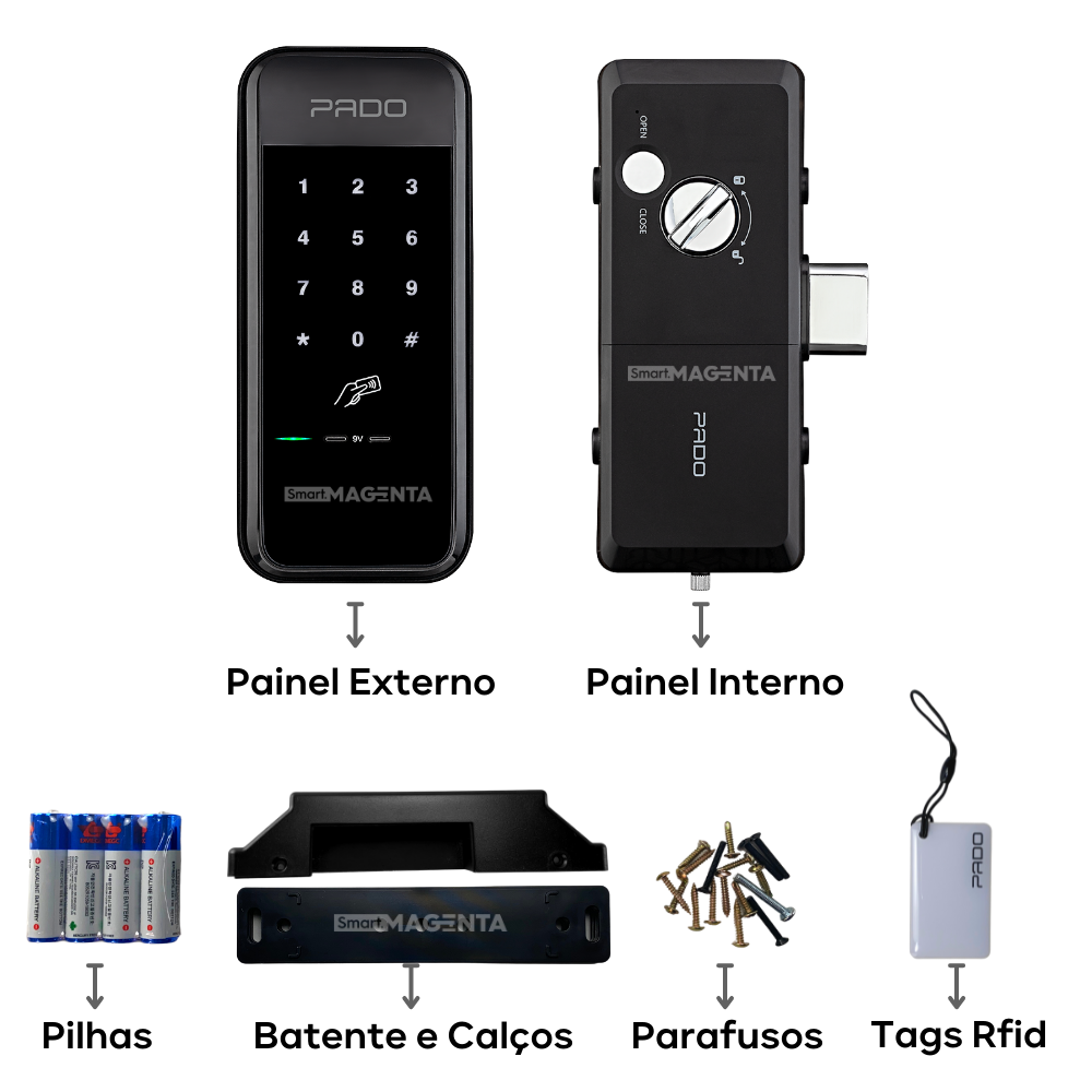 Fechadura Digital Pado FDS50 Sobrepor Senha e Tag — foto 5