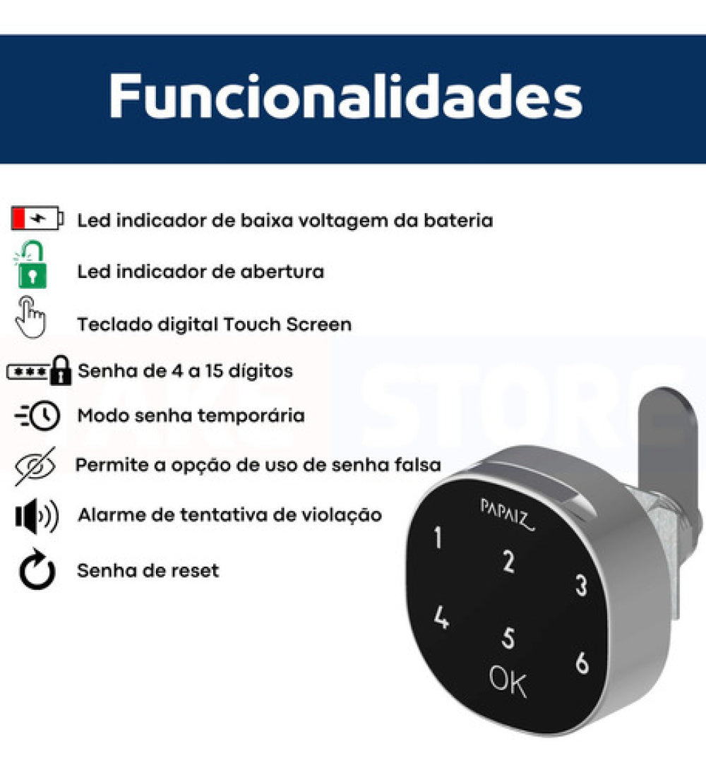 Fechadura Eletrônica Papaiz M1602 Móveis Madeira — foto 8