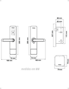 Fechadura Digital Inteligente de Embutir Biometrica Senha Numérica Cartão RFID App Pado Fde-600w Com Gateway Wifi — foto 8
