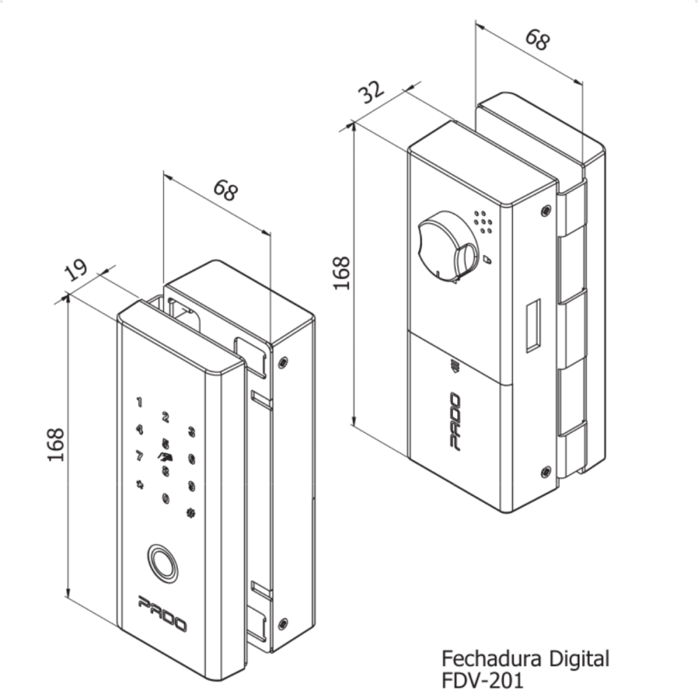 Fechadura Digital Pado FDV201 Vidro Ttlock — foto 5