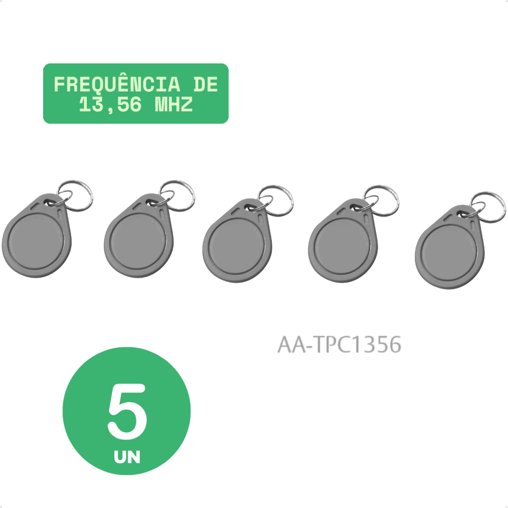 Kit 5 Chaveiros RFID 13,65MHz Papaiz   Controle de Acesso Seguro e Prático para Fechaduras — foto 4