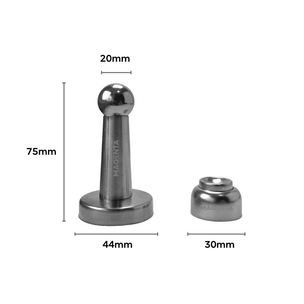 Prendedor de Porta Magnético Fortezza Aço Inox Parafusos — foto 3